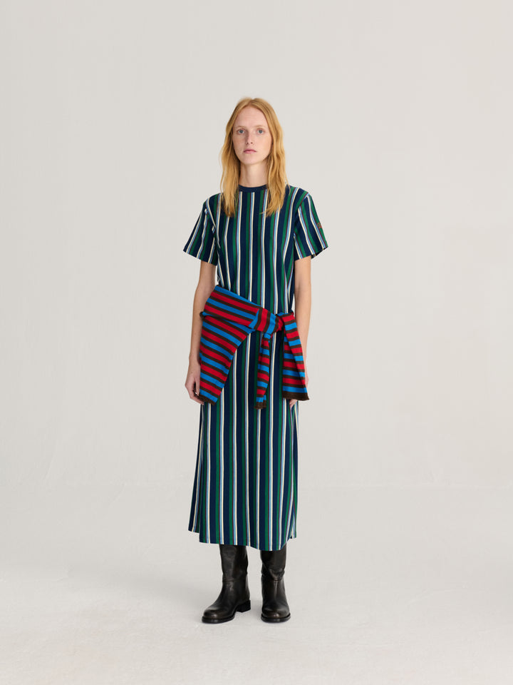 Striped long jersey dress