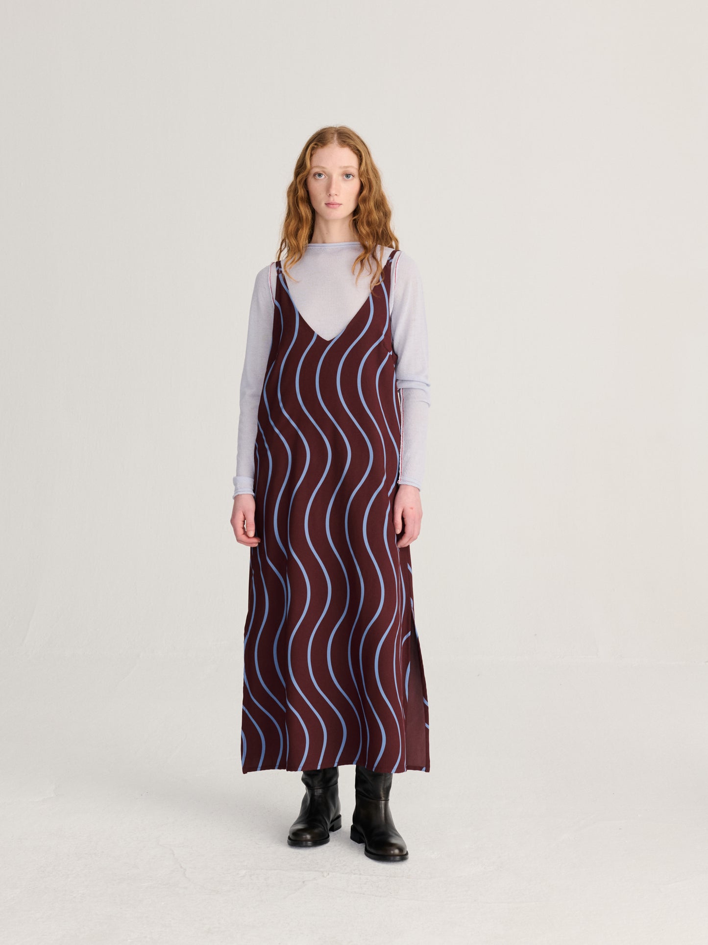 Psicodelic Stripes all over fluid dress