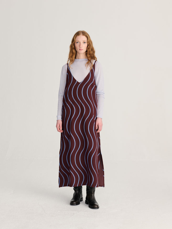 Psicodelic Stripes all over fluid dress