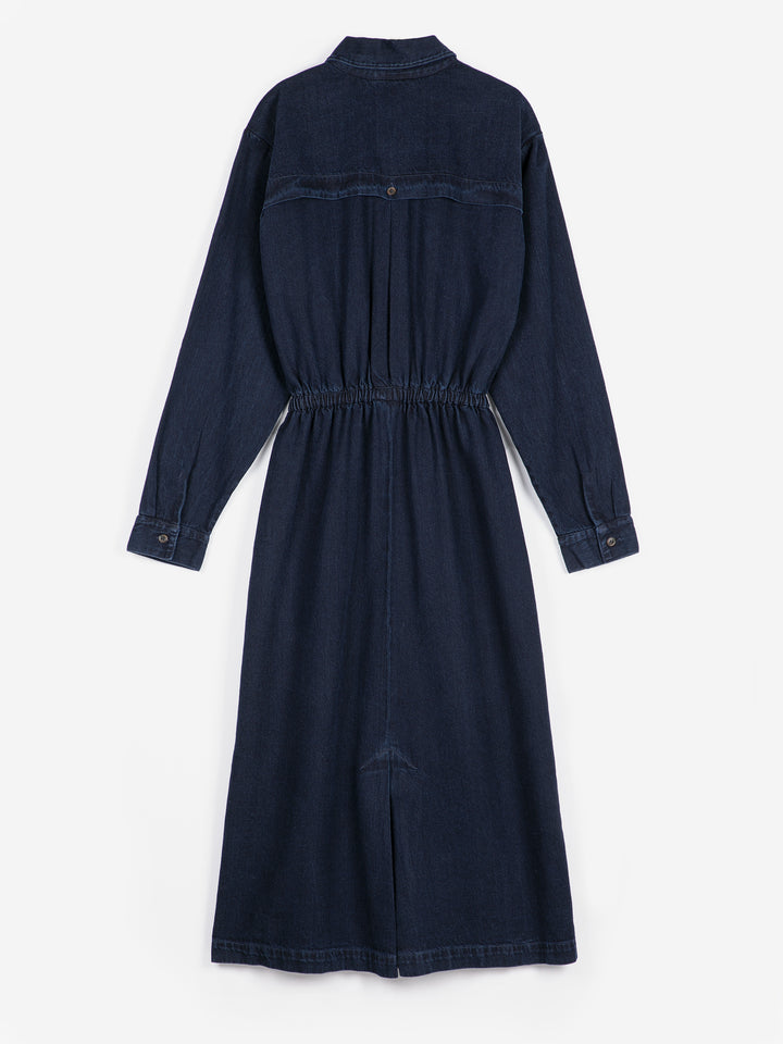 Washed denim dress