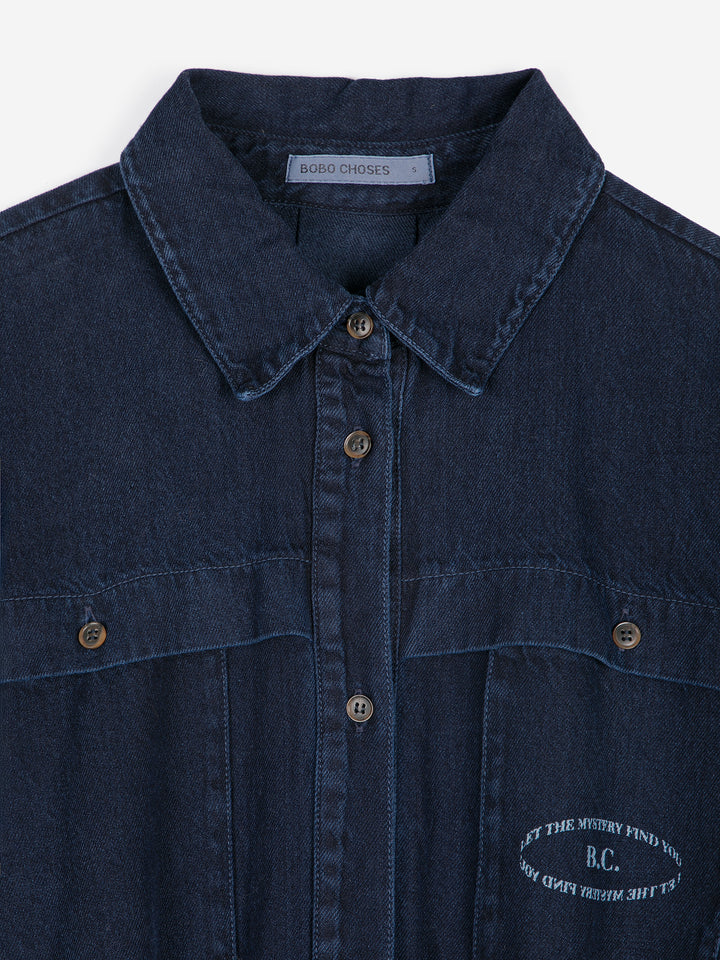 Washed denim dress