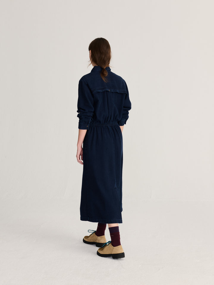 Washed denim dress
