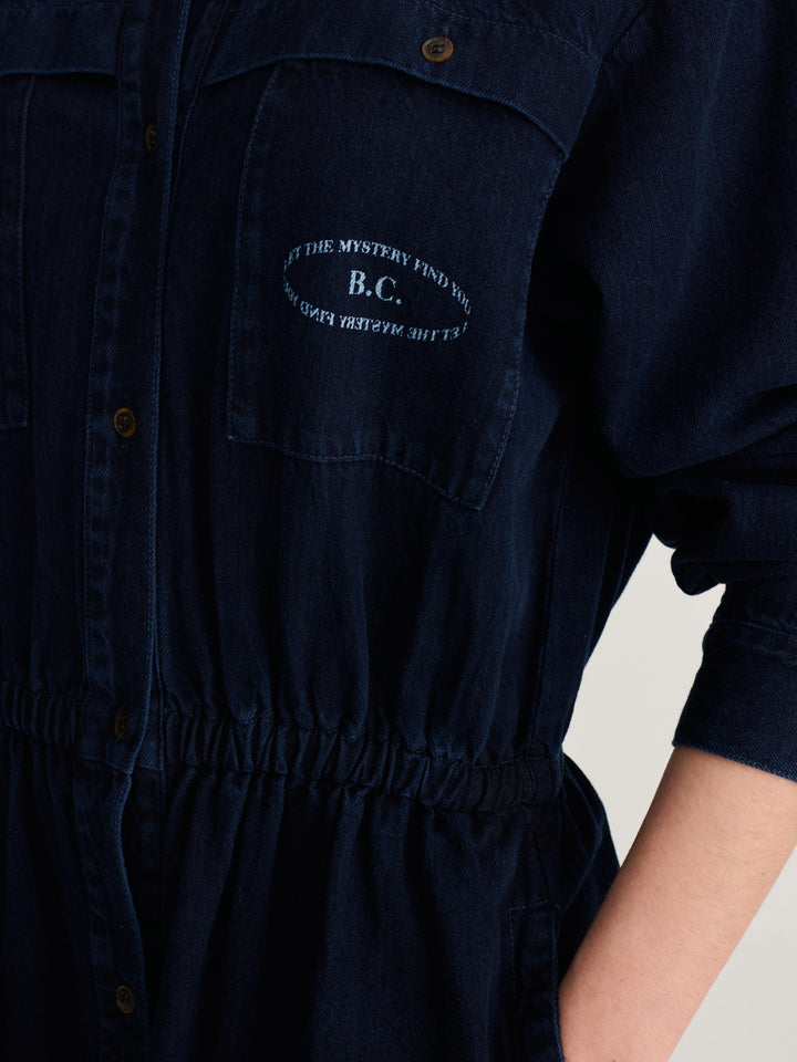 Washed denim dress