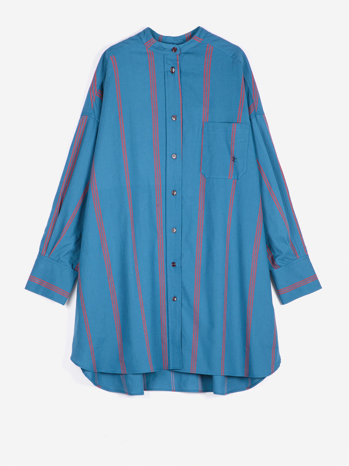 Triple Stripes all over poplin shirt dress