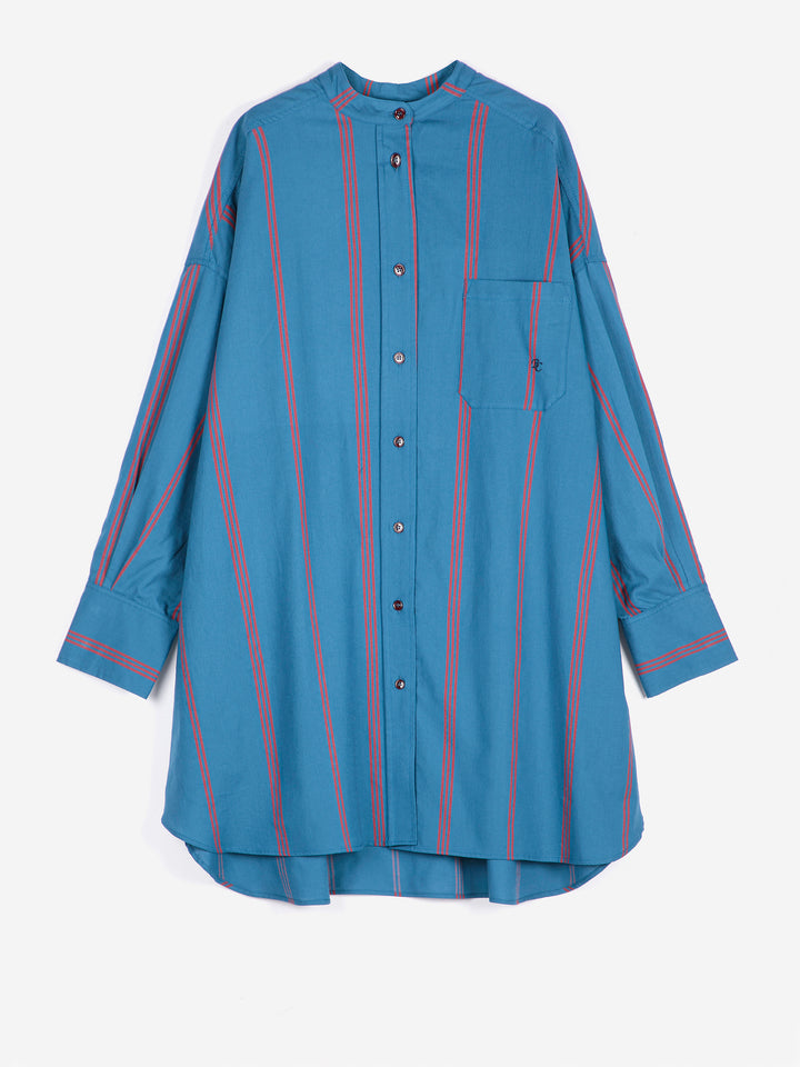 Triple Stripes all over poplin shirt dress