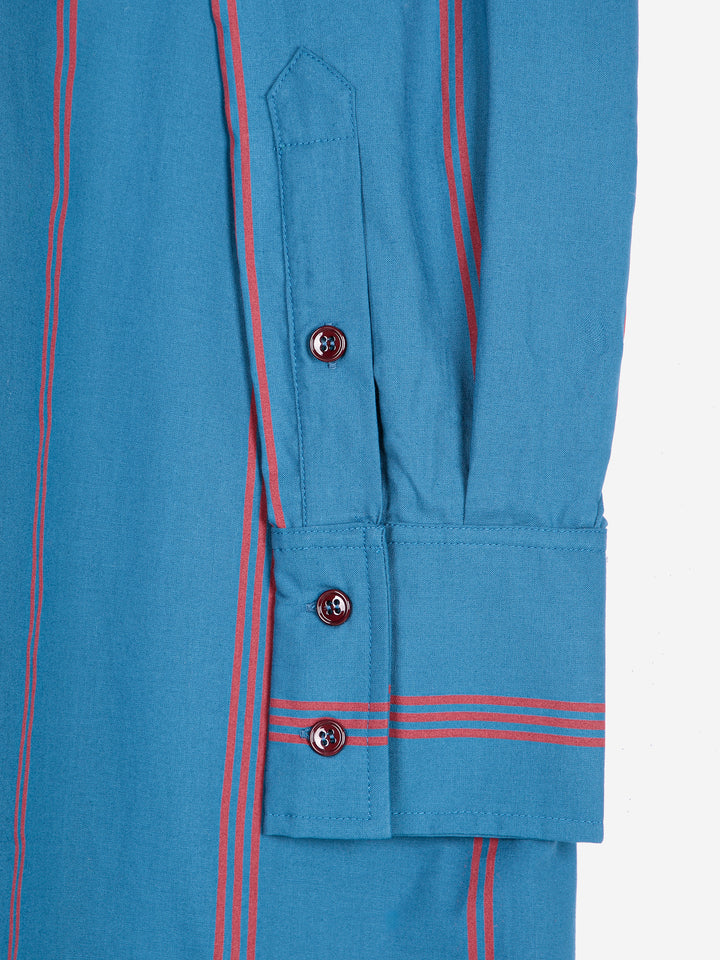 Triple Stripes all over poplin shirt dress
