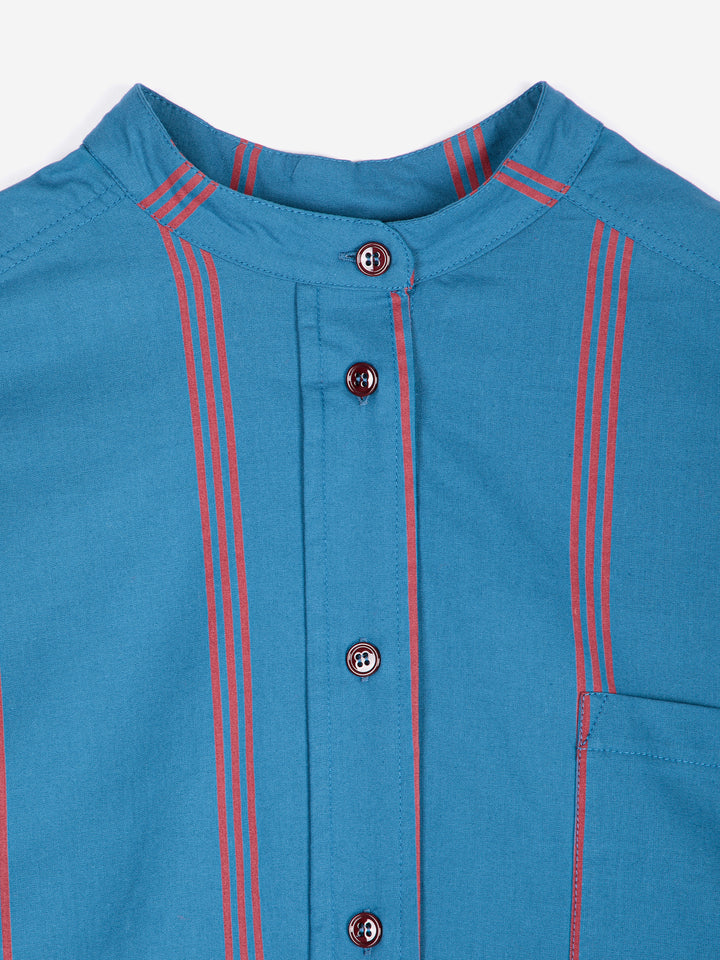 Triple Stripes all over poplin shirt dress