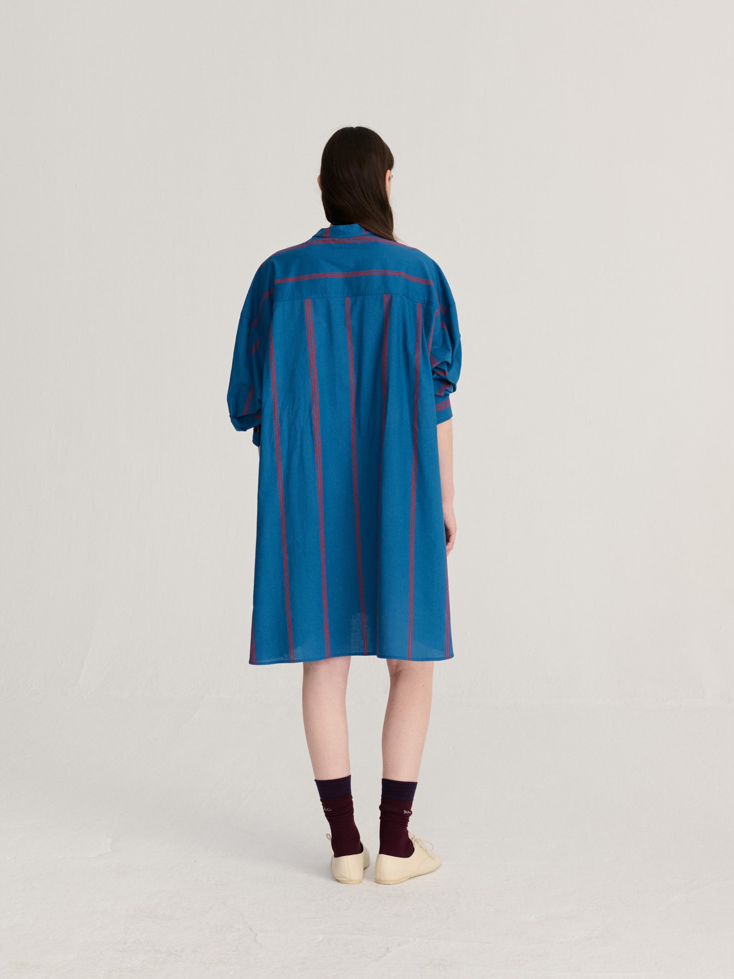 Triple Stripes all over poplin shirt dress