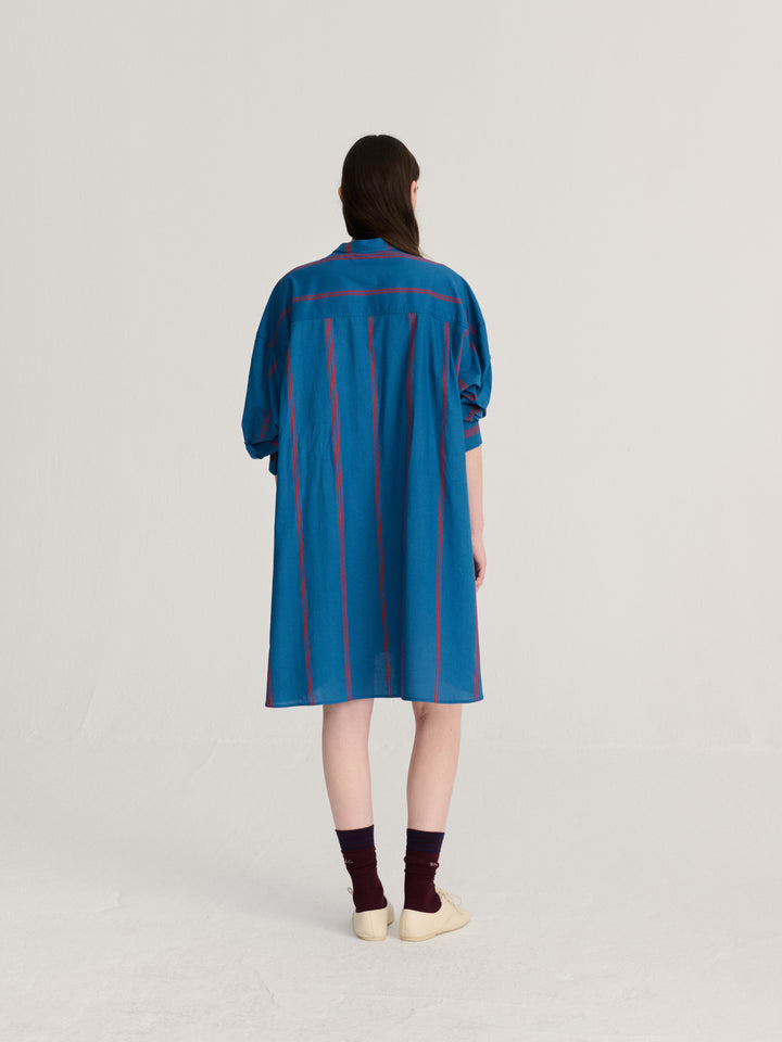 Triple Stripes all over poplin shirt dress