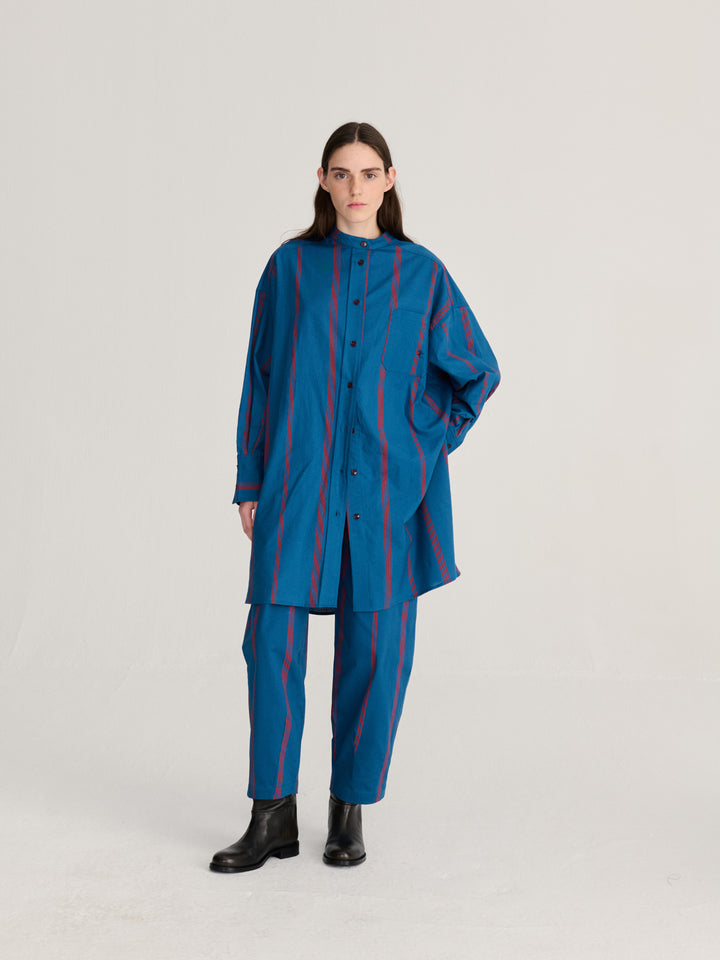 Triple Stripes all over poplin shirt dress