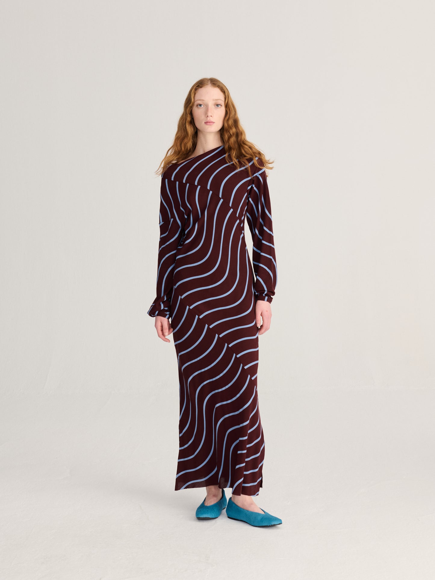 Psicodelic Stripes all over fluid dress