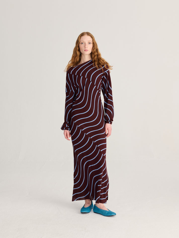 Psicodelic Stripes all over fluid dress