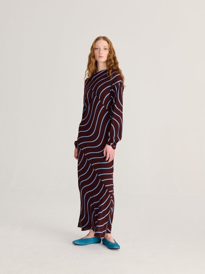 Psicodelic Stripes all over fluid dress