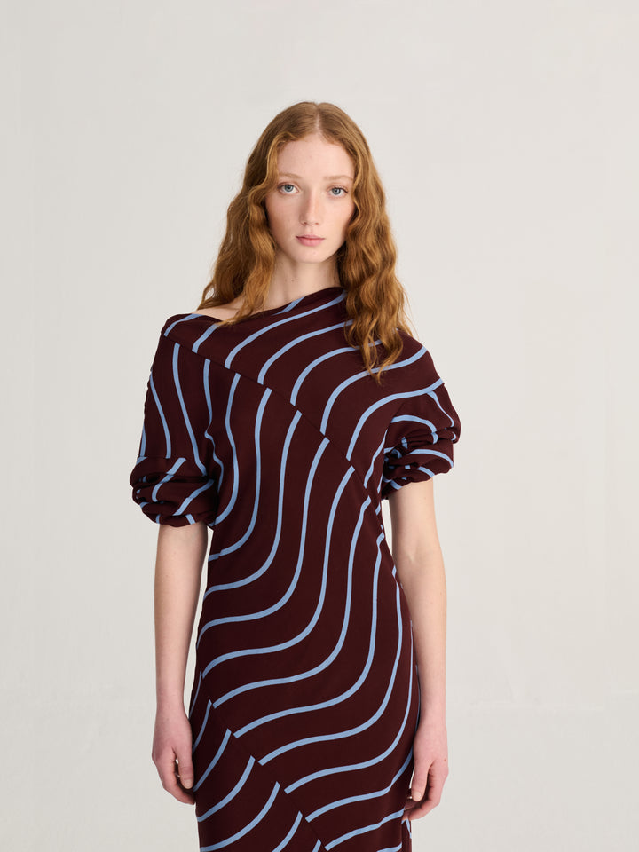 Psicodelic Stripes all over fluid dress