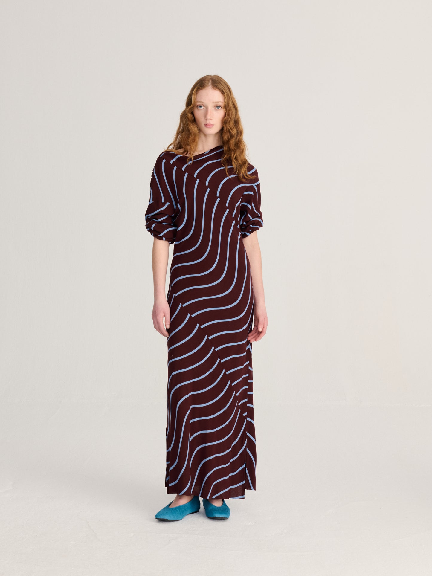 Psicodelic Stripes all over fluid dress