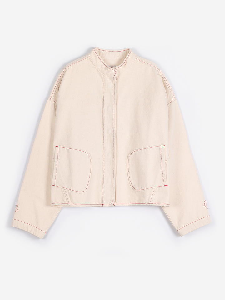 Vibrant Flower ecru twill jacket