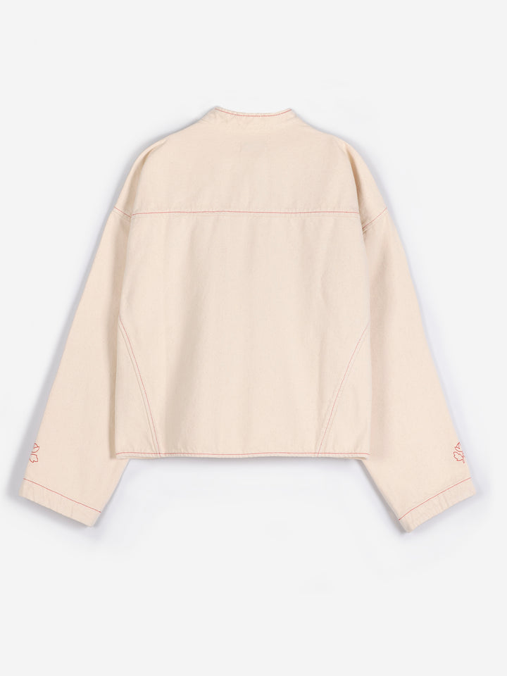 Vibrant Flower ecru twill jacket