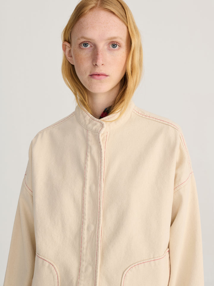 Vibrant Flower ecru twill jacket