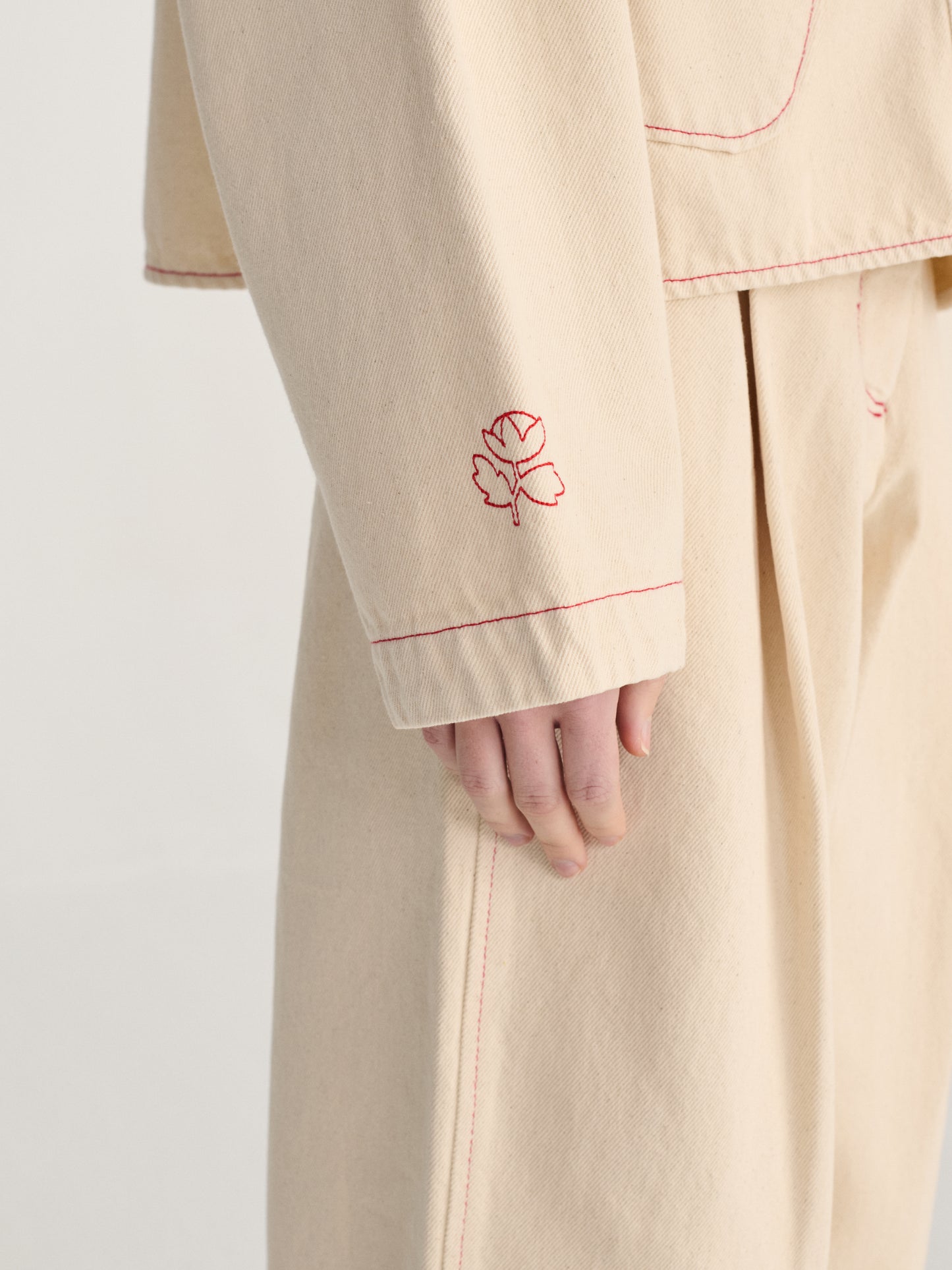 Vibrant Flower ecru twill jacket