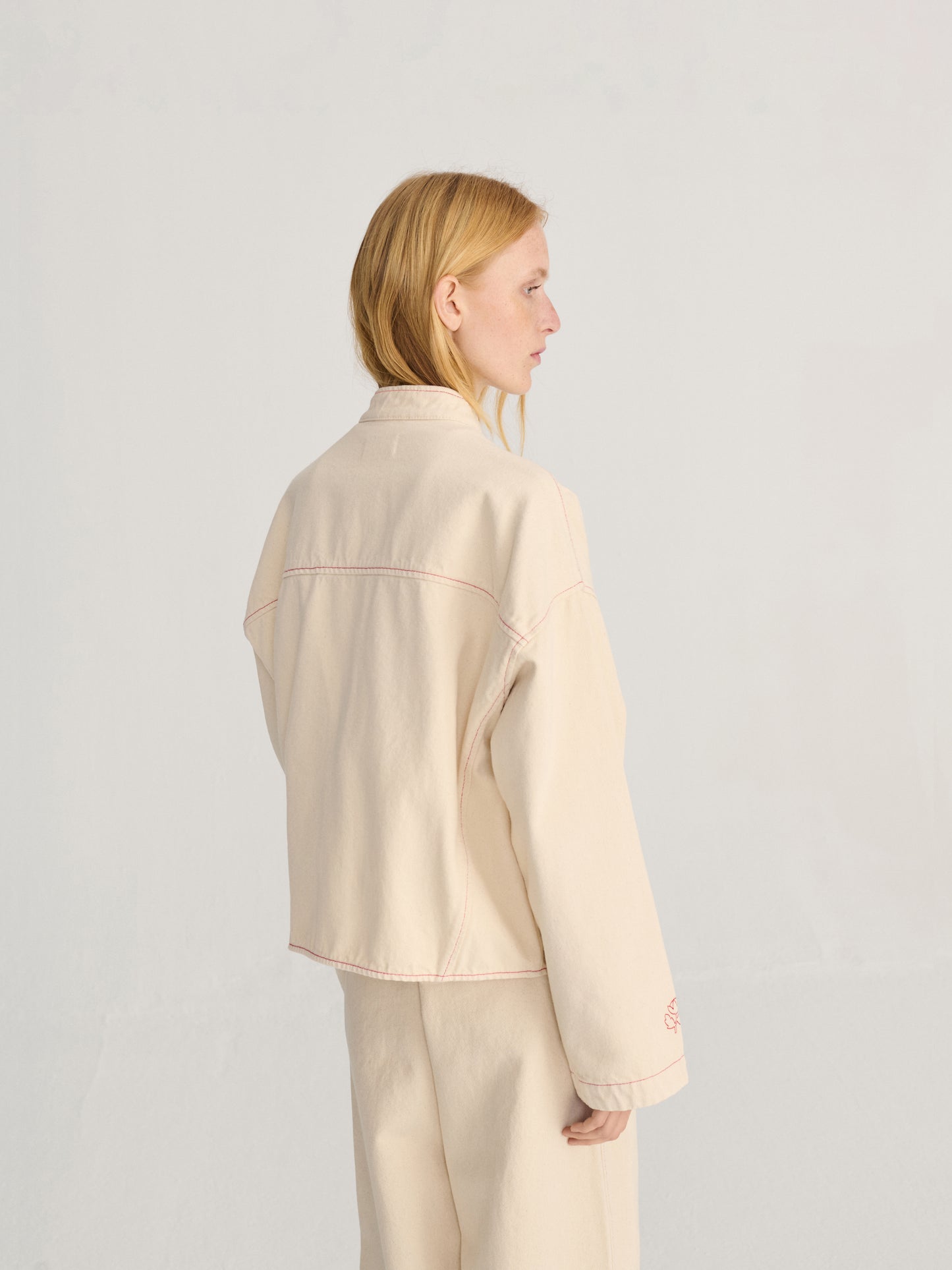 Vibrant Flower ecru twill jacket