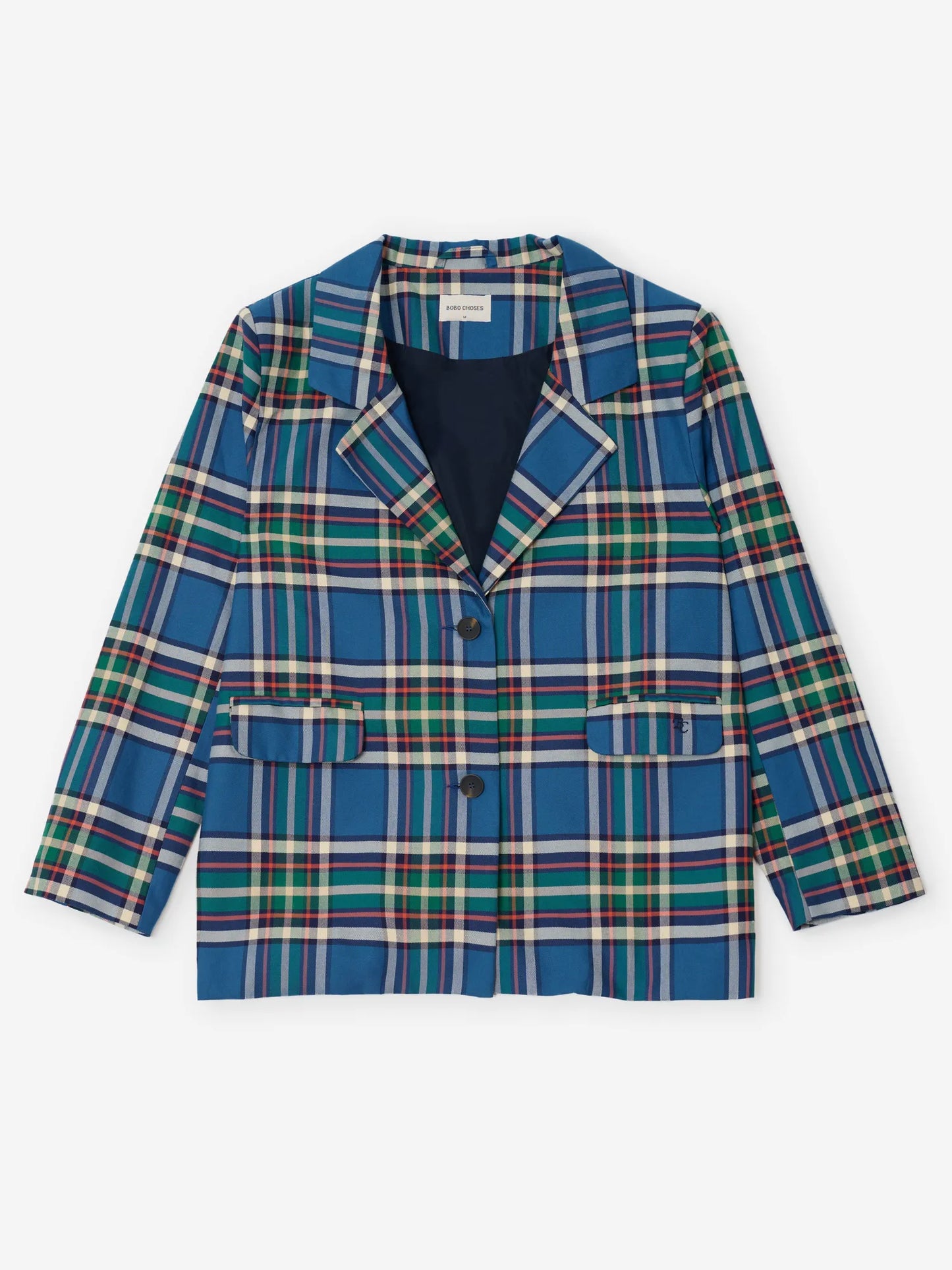 Tartan flannel cotton blazer