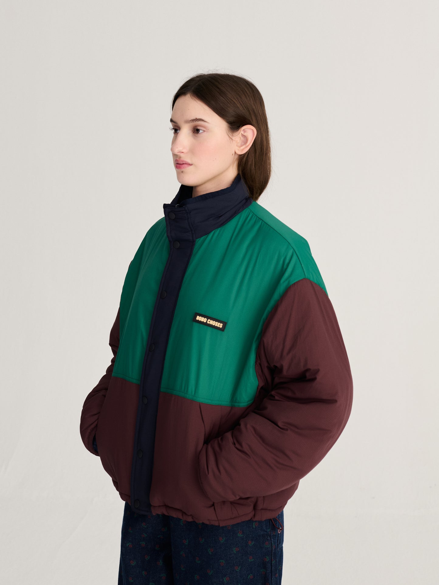 Reversible nylon cozy sherpa