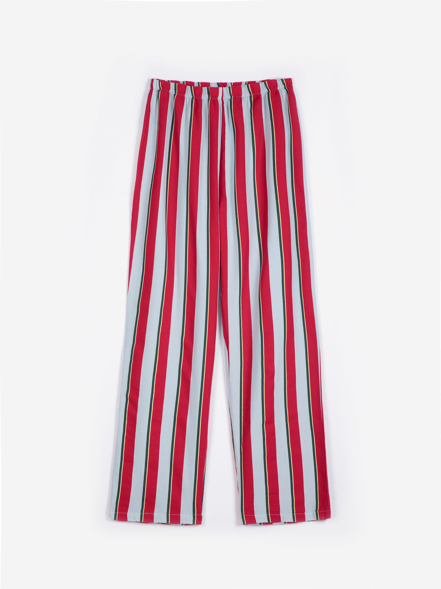 Conjunto de pijama de franela fluida con estampado integral de rayas