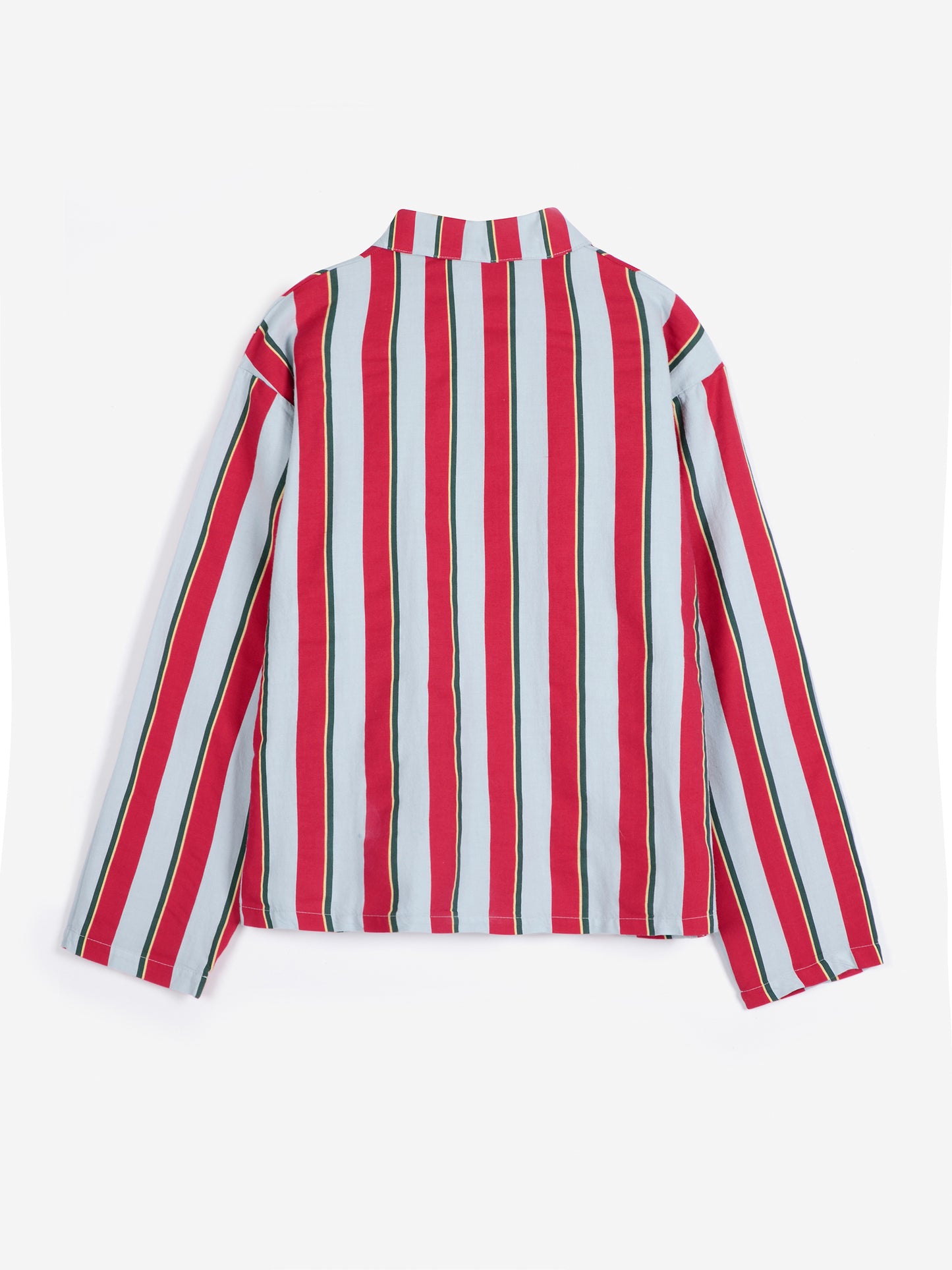 Conjunto de pijama de franela fluida con estampado integral de rayas