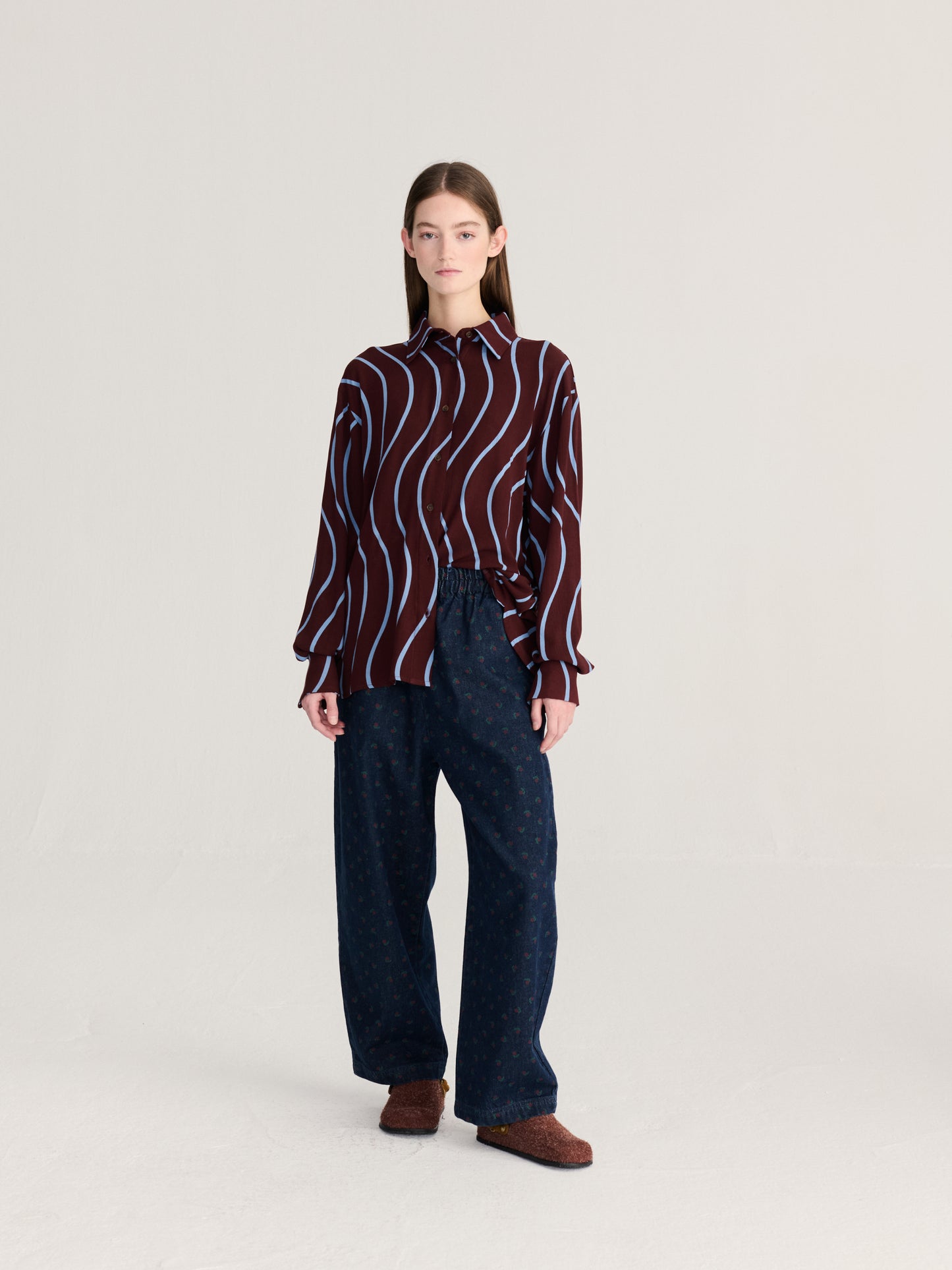 Chemise fluide à rayures all-over Psicodelic