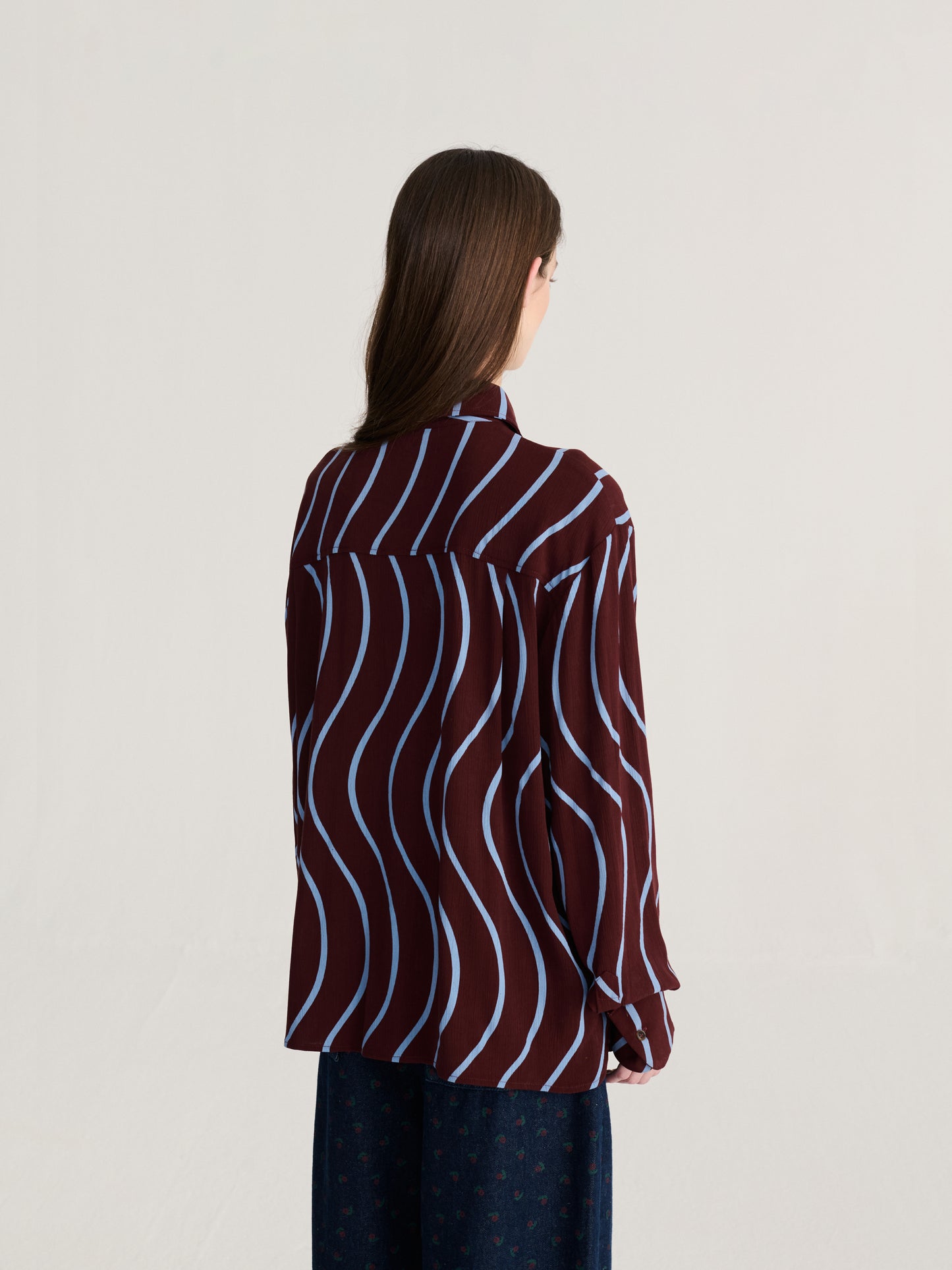Chemise fluide à rayures all-over Psicodelic