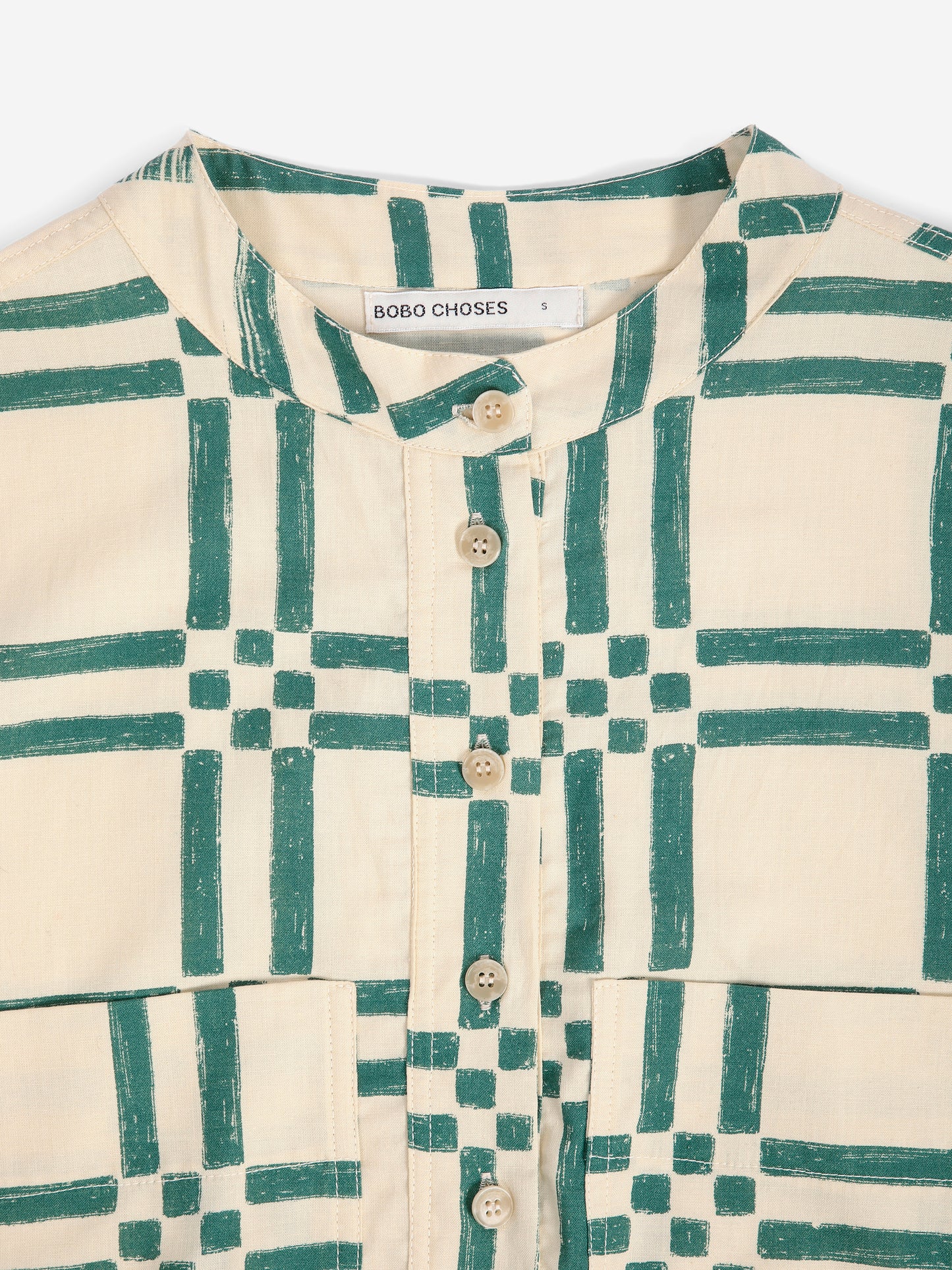 Squares all over poplin midi dress
