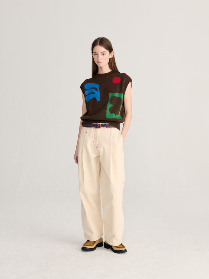 Plant Seal jacquard cotton vest