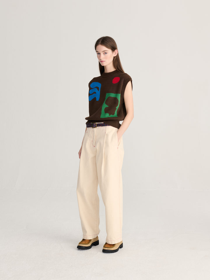 Plant Seal jacquard cotton vest