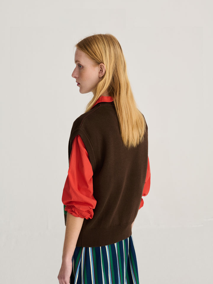 Plant Seal jacquard cotton vest