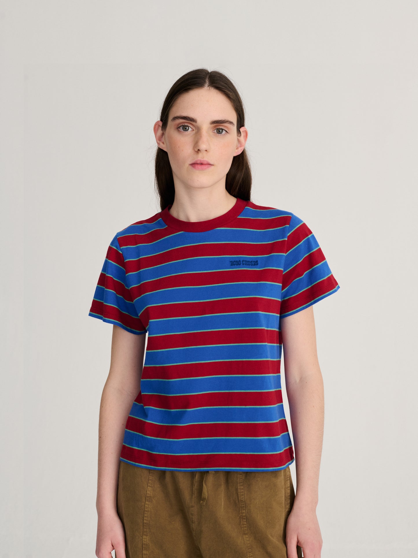 Striped cropped T-shirt