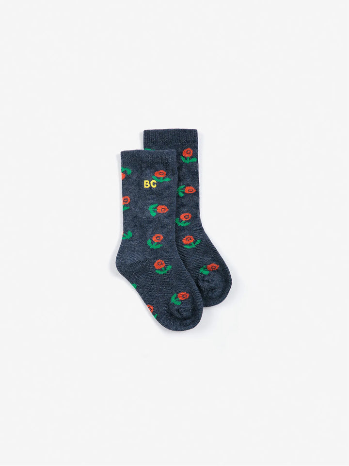 Stamp Bloom all over long socks