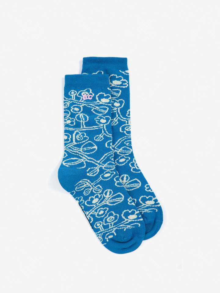 Sketchy Flowers all over long socks