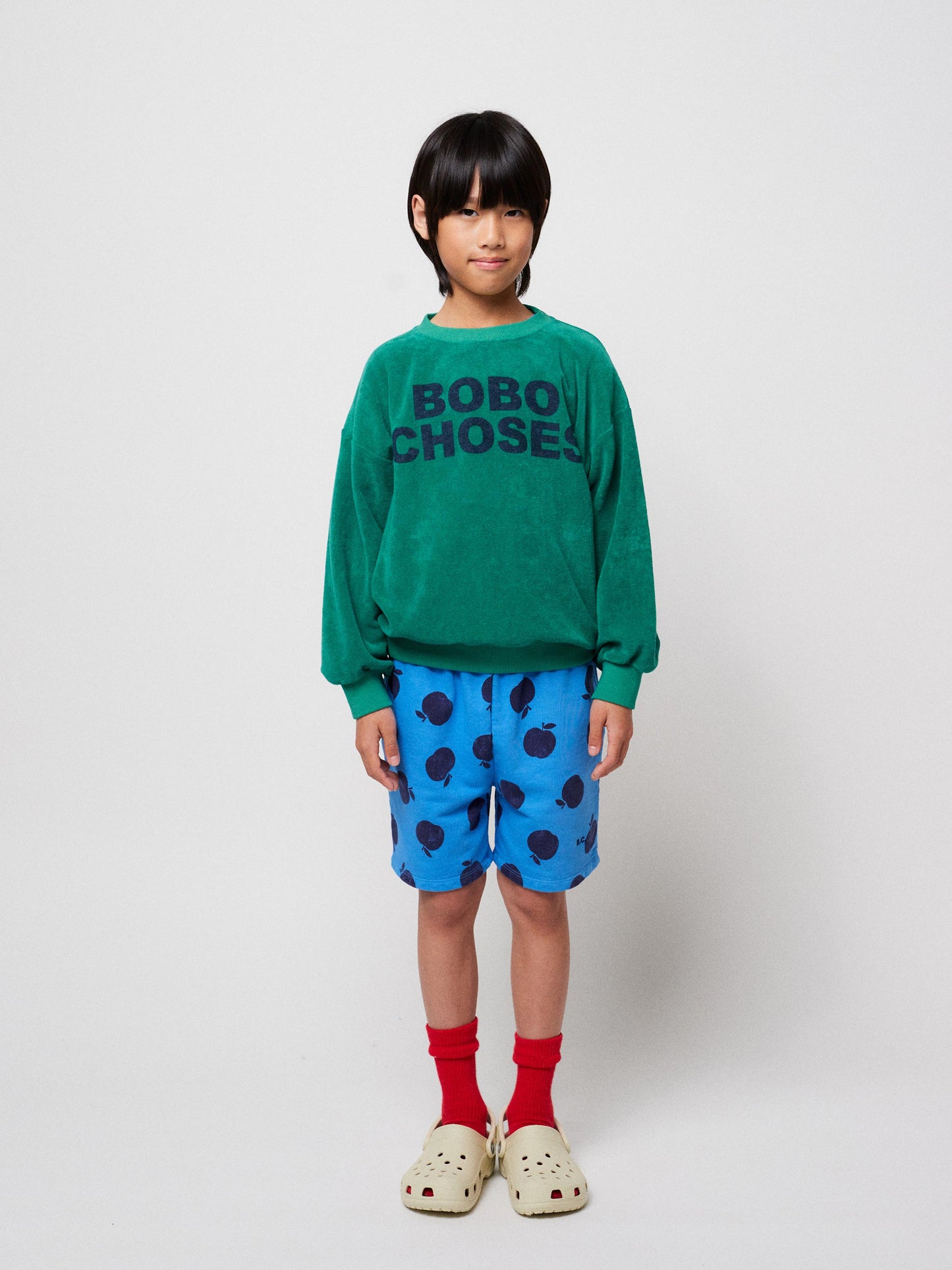 Bobo Choses green terry sweatshirt