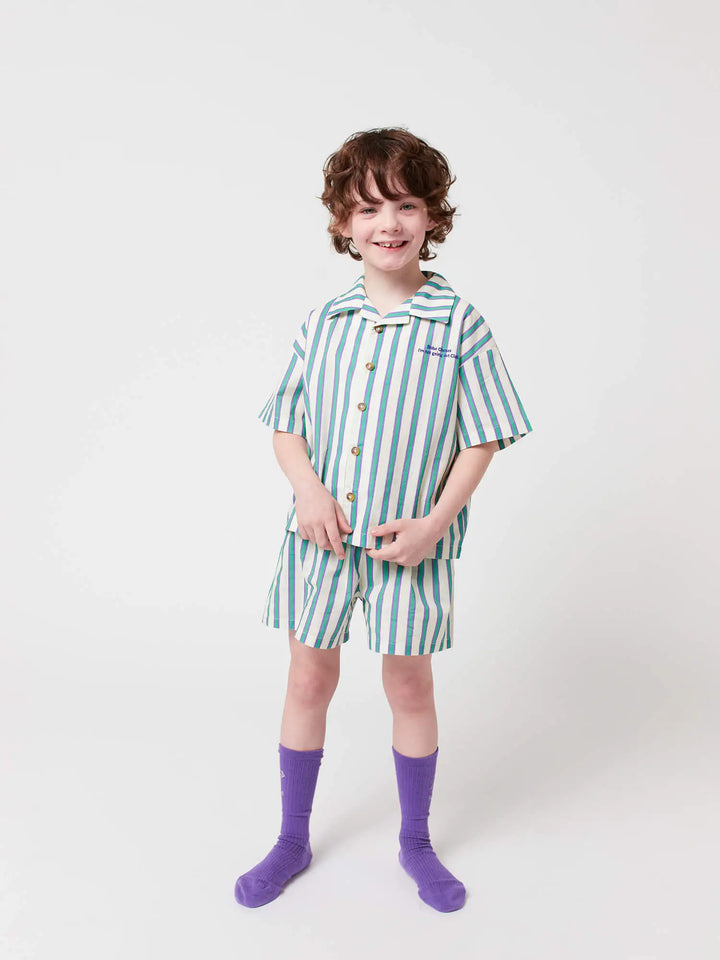 Green Stripes loungewear woven set