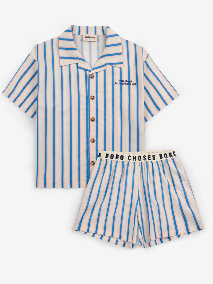 Blue Stripes loungewear woven set