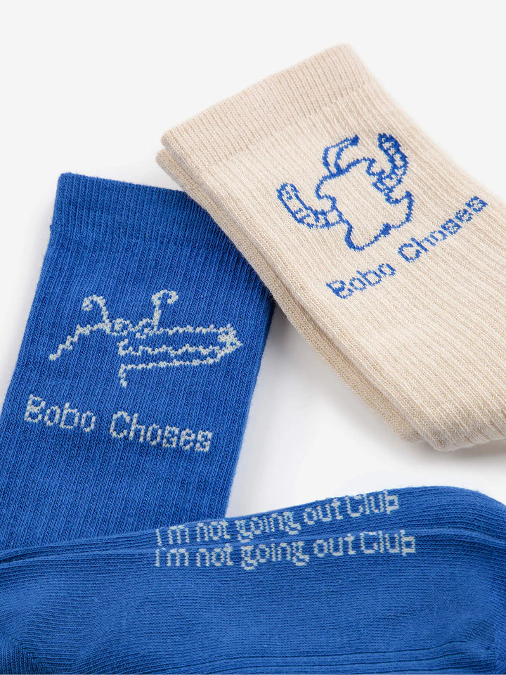 Happy Worm & Reading crocodile long socks pack
