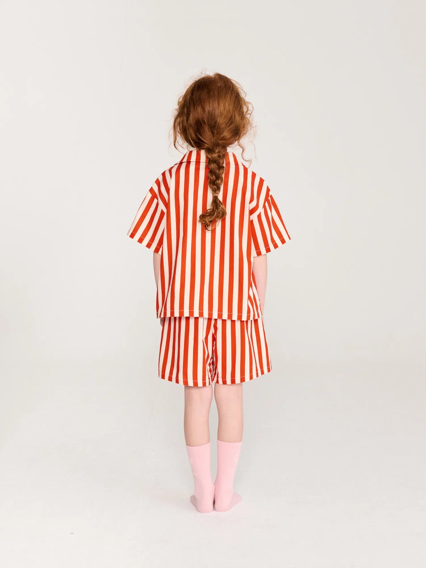 Red Bold Stripe loungewear woven set