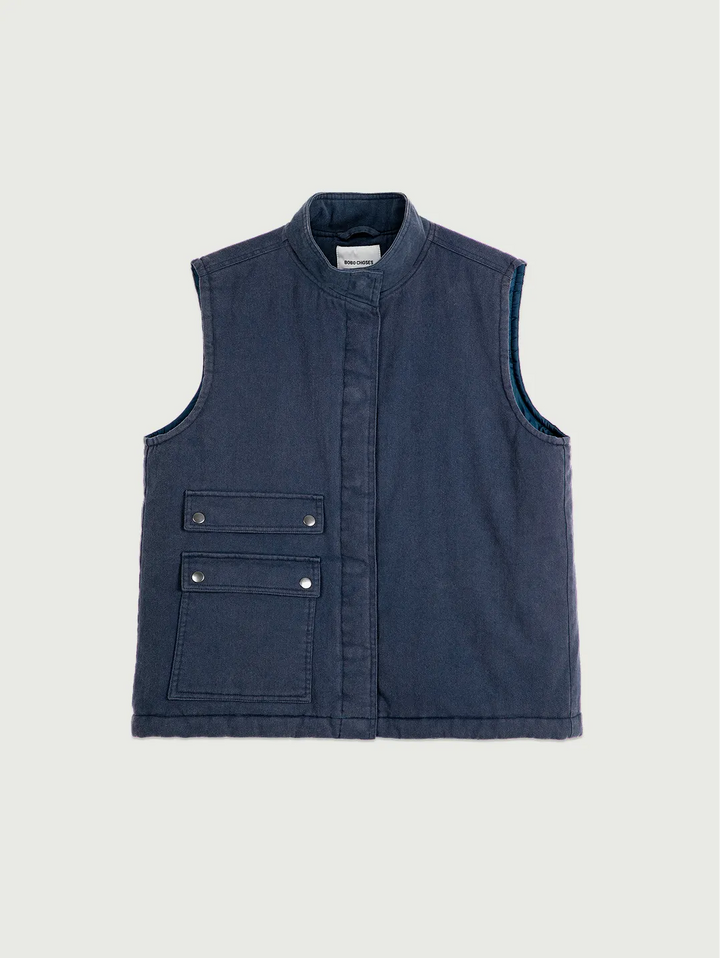 Gilet sans manches en coton délavé