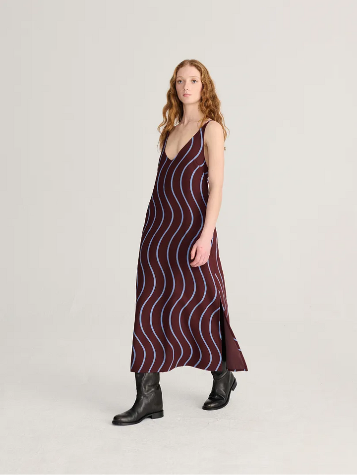 Psicodelic Stripes all over fluid dress