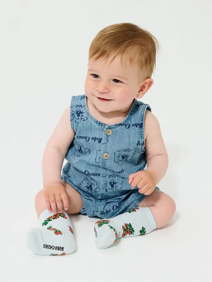 Pickles The Dog all over denim playsuit