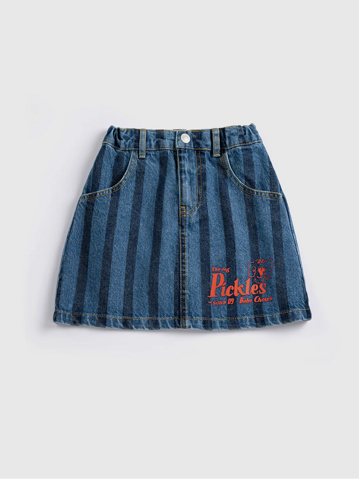 Pickles The Dog Striped denim skirt