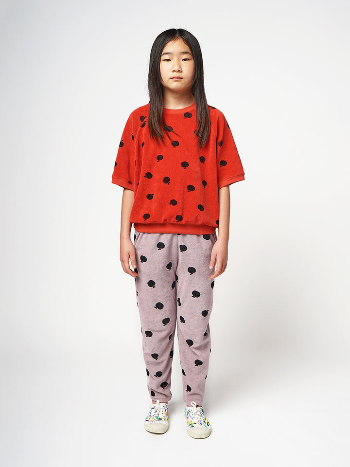 Sudadera manga corta de rizo estampado Poma