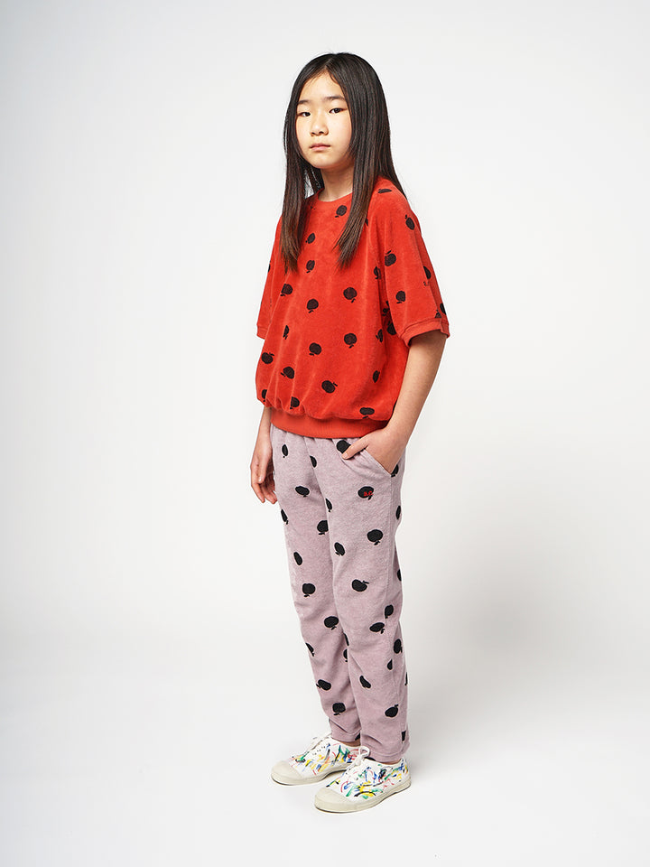 Sudadera manga corta de rizo estampado Poma